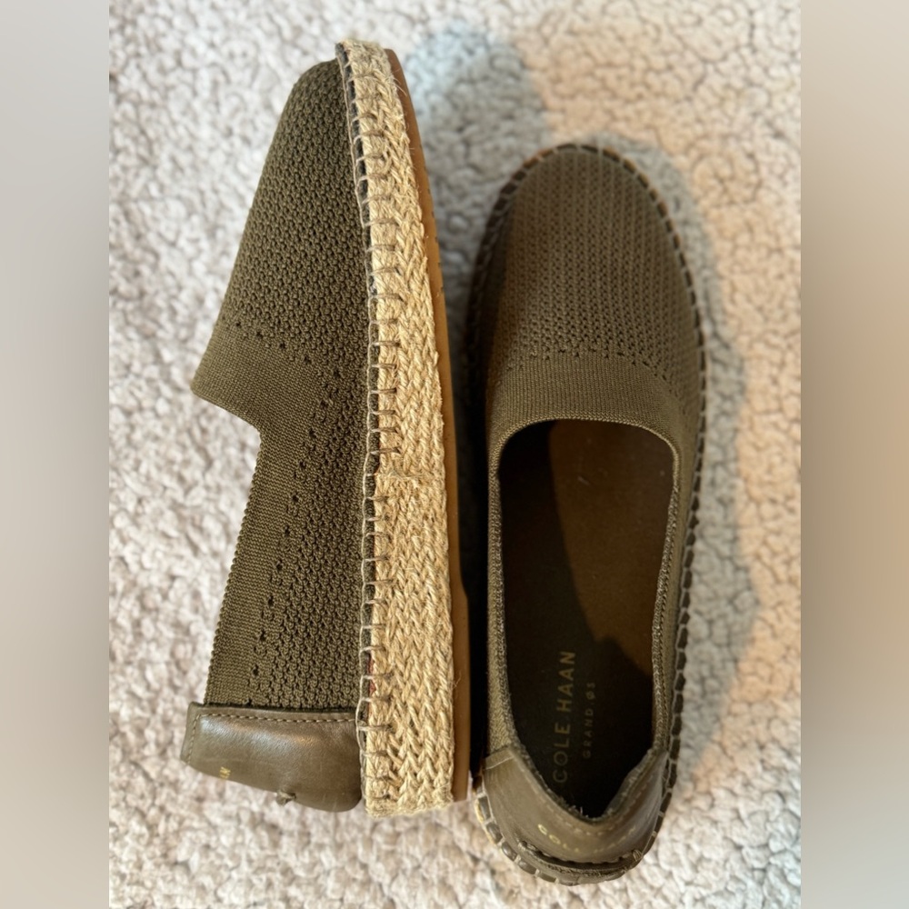 Cole Haan Cloudfeel Women's Espadrille Wedges, Olive size 7.5